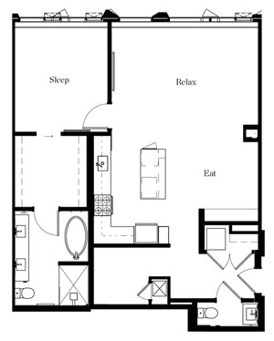 1 bed, 1.5 baths, 1,086 sqft, $6,395