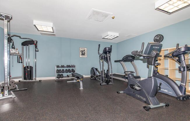 Work-out equipment in the community gym