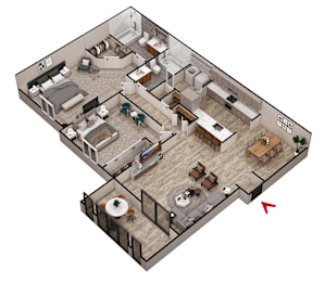 2 beds, 2 baths, 1,073 sqft, $1,475