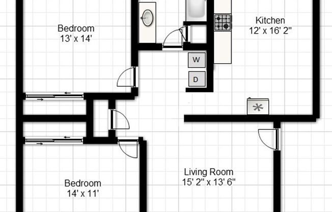 2 beds, 1 bath, 903 sqft, $1,240, Unit O-3