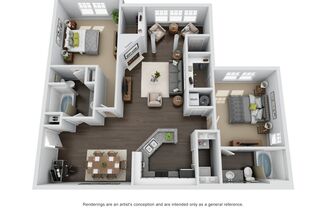 2 beds, 2 baths, 1,295 sqft, $1,424, Unit 0410