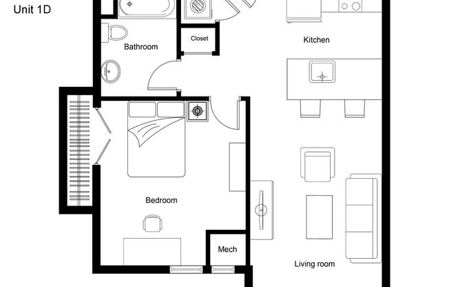 1 bed, 1 bath, 696 sqft, $1,950, Unit 316