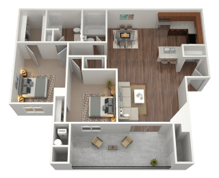 2 beds, 2 baths, 1,141 sqft, $2,040