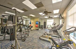 a room filled with lots of exercise equipment  at Ocean Park, Jacksonville Beach, FL, 32250