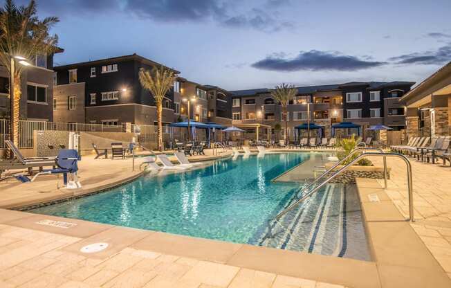 Skyline and pool at Level 25 at Sunset by Picerne, Nevada, 89113