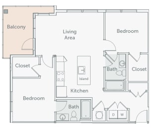 2 beds, 2 baths, 1,030 sqft, $3,297