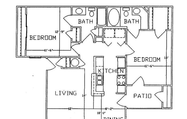 2 beds, 2 baths, 1,002 sqft, $1,825, Unit 706-u