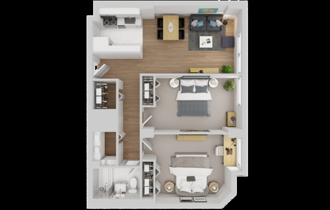 2 beds, 1 bath, 720 sqft, $1,528, Unit 611