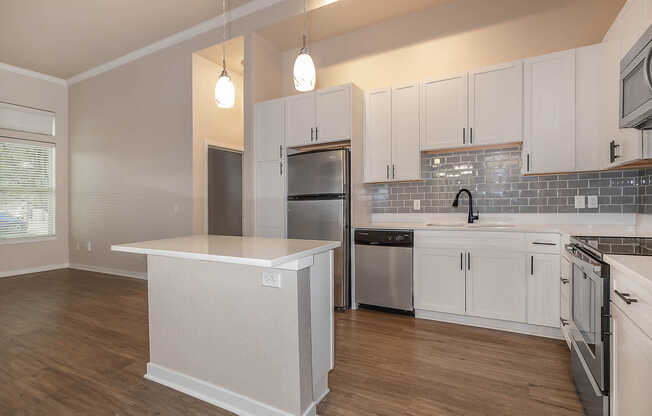 Kitchen and Living Area with Hard Surface Flooring