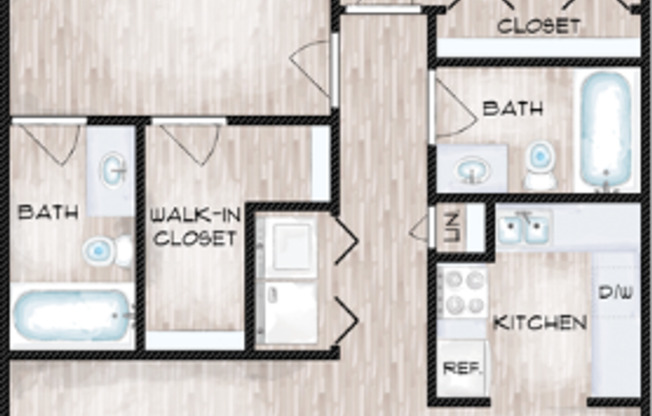 2 beds, 2 baths, 1,150 sqft, $1,599, Unit E3