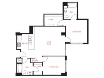 2 beds, 2 baths, 1,099 sqft, $3,227