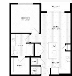 1 bed, 1 bath, 678 sqft, $1,495