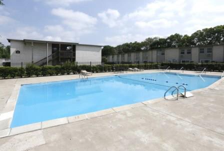 Amenities at Pangea Fields Apartments in Indianapolis include an outdoor pool!