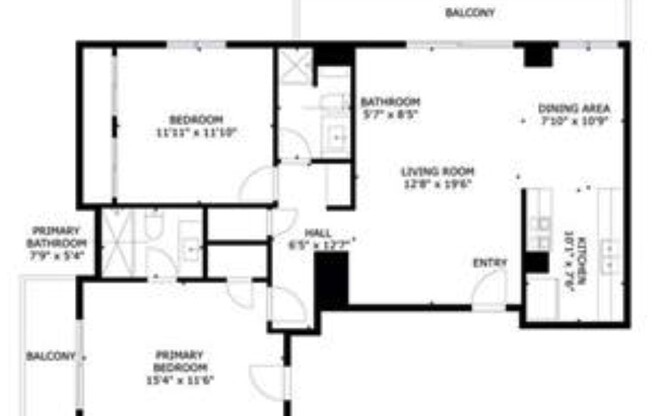 2 beds, 2 baths, 974 sqft, $3,975, Unit 602