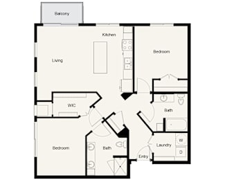 2 beds, 2 baths, 1,189 sqft, $2,450