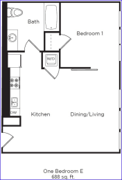 1 bed, 1 bath, 688 sqft, $1,825