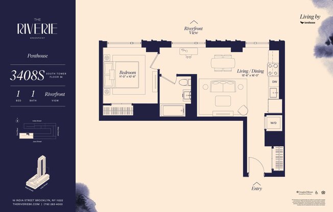 1 bed, 1 bath, $7,015, Unit PH3408S