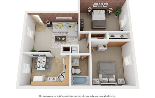 2 beds, 1 bath, 775 sqft, $975, Unit 1227-14