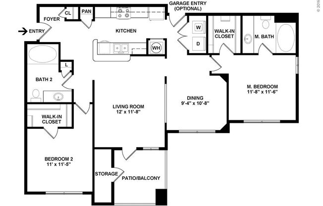2 beds, 2 baths, 1,147 sqft, $2,025