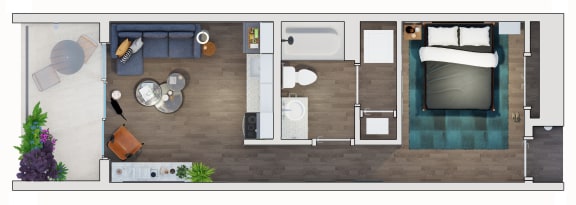 Studio, 1 bath, 540 sqft, $1,194