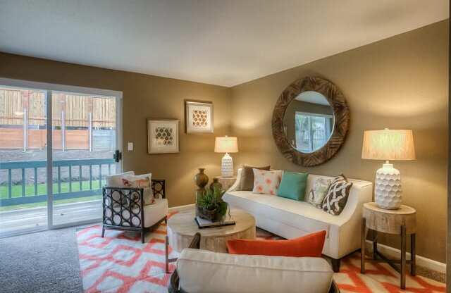 Modern Living Room at Oak Hill Apartments, Portland, OR, 97229