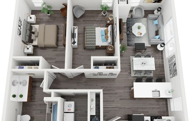 2 beds, 1 bath, 1,013 sqft, $1,715, Unit 406