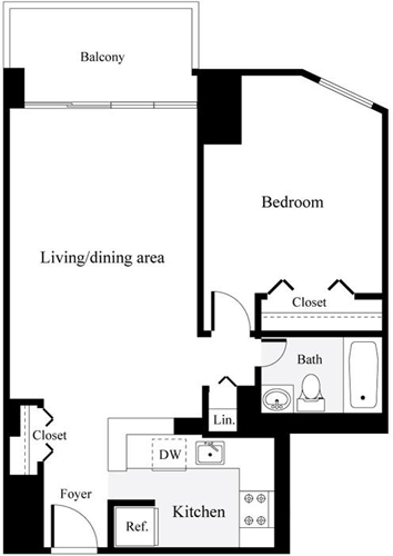 1 bed, 1 bath, 519 sqft, $2,123, Unit 1214