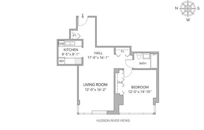 1 bed, 1 bath, 678 sqft, $5,500, Unit 34-B