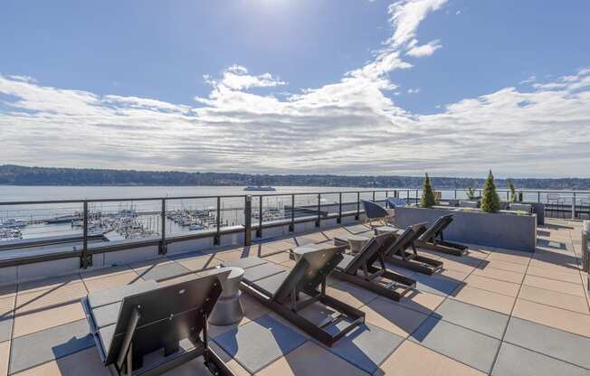 a view of the marina from the roof deck at Marina Square, Washington, 98337
