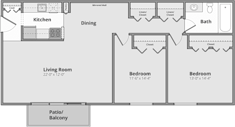 2 beds, 1 bath, 1,000 sqft, $1,350