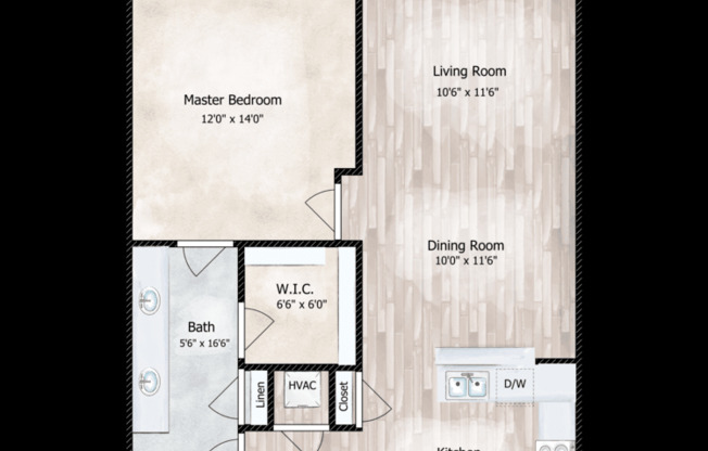 1 bed, 1 bath, 763 sqft, $1,799