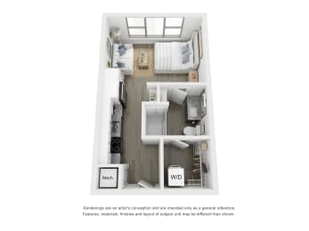Studio, 1 bath, 412 sqft, $1,031