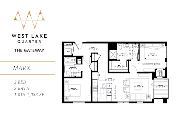 2 beds, 2 baths, 1,033 sqft, $2,765