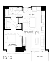 1 bed, 1 bath, 704 sqft, $2,305
