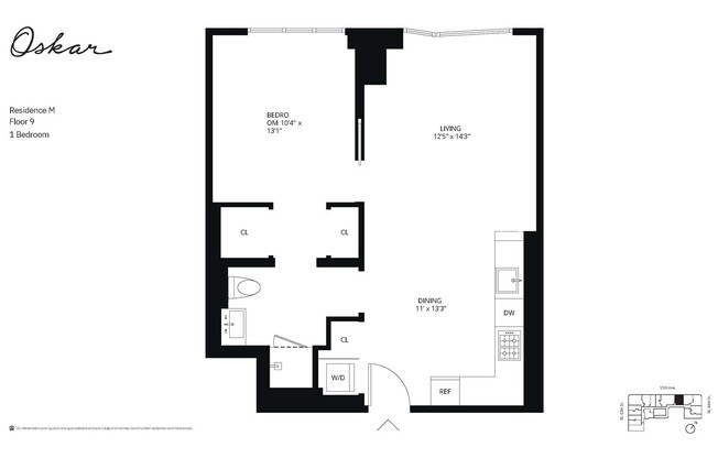 1 bed, 1 bath, 656 sqft, $5,600, Unit 9M