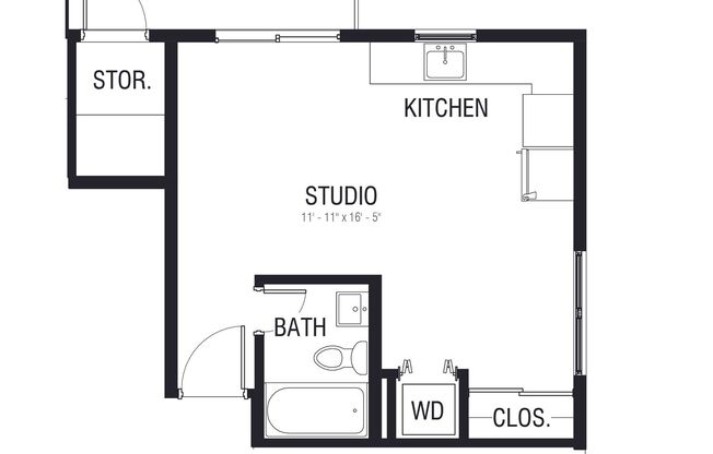 Studio, 1 bath, 380 sqft, $1,995, Unit 5105-201
