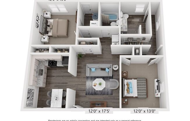 2 beds, 2 baths, 1,300 sqft, $1,299, Unit 3011