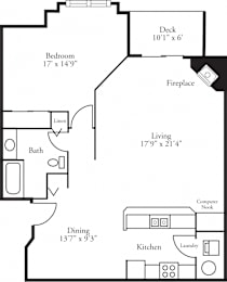  Floor Plan Lofts - 1 Bed, 1 Bath Dunes