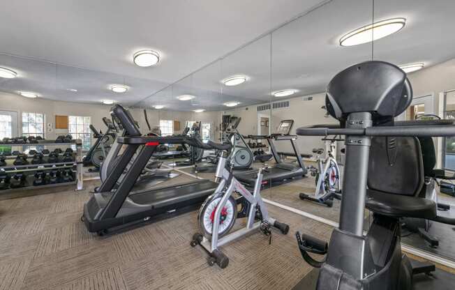 a room filled with lots of different types of exercise equipment