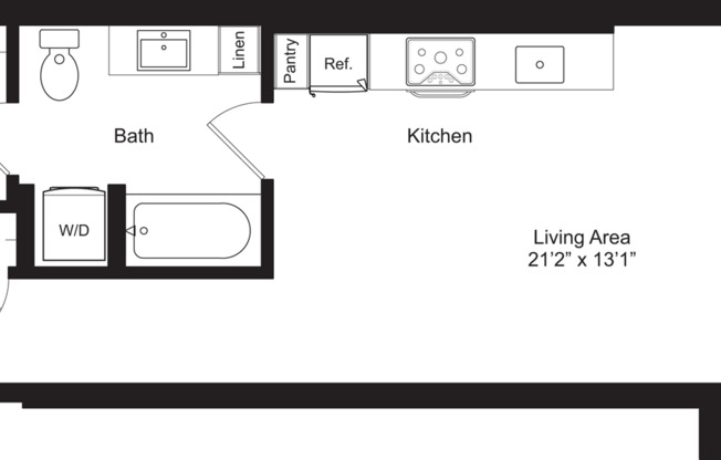 Studio, 1 bath, 522 sqft, $2,130, Unit 2110