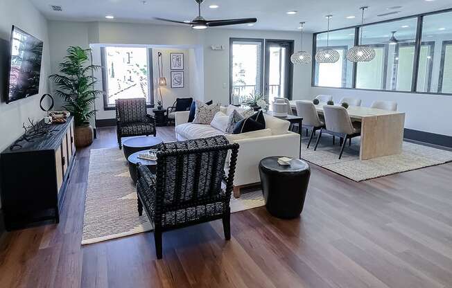 Seating area in the business center  at Two Addison Place Apartments , Pooler, GA