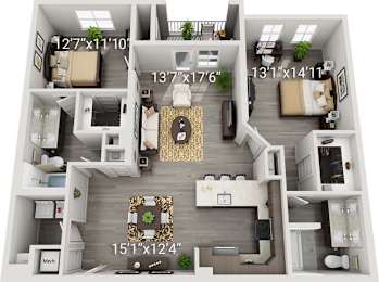 2 beds, 2 baths, 1,283 sqft, $2,405