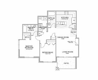 2 beds, 2 baths, 1,046 sqft, $1,650