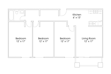 3 beds, 1 bath, 925 sqft, $1,280
