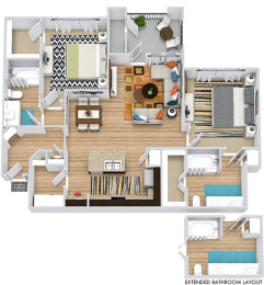 2 beds, 2 baths, 1,125 sqft, $2,194