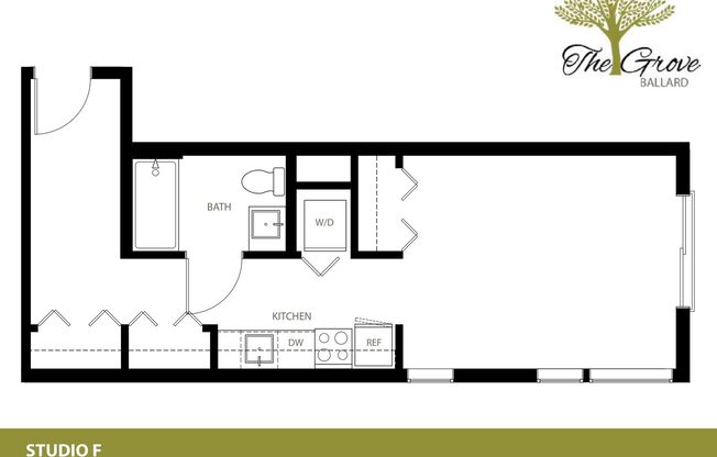 Studio, 1 bath, 421 sqft, $1,595, Unit 313