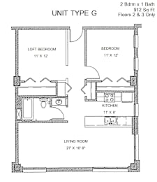 2 beds, 1 bath, 912 sqft, $1,691