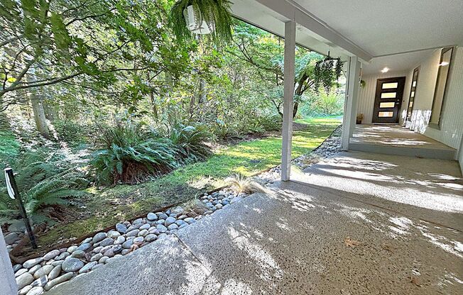 Very private updated midcentury modern home!