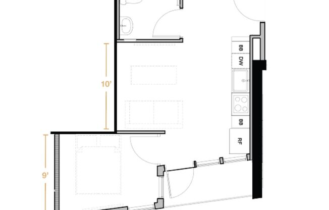 1 bed, 1 bath, 492 sqft, $2,895, Unit 301