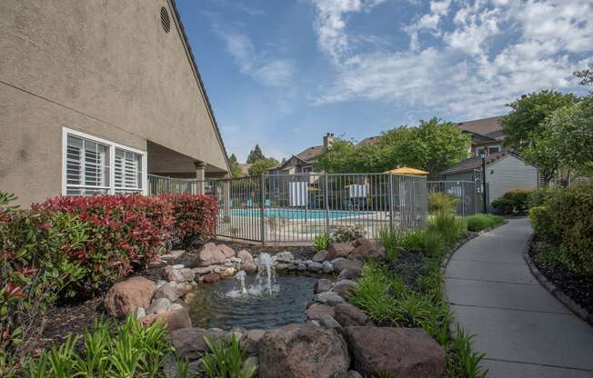 Canterbury Downs second pool fountain, Roseville, CA, 95678